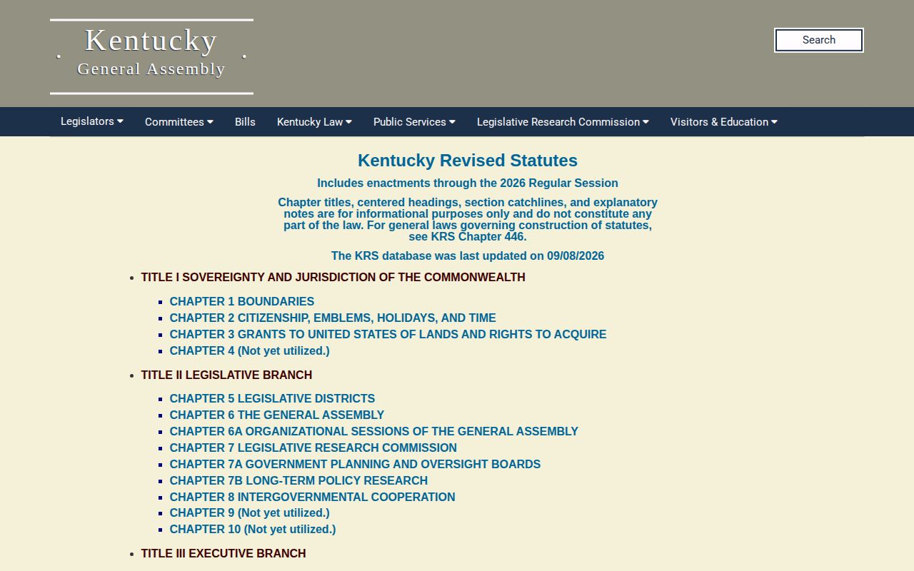 Official Kentucky KRS 61.872 open records statute page